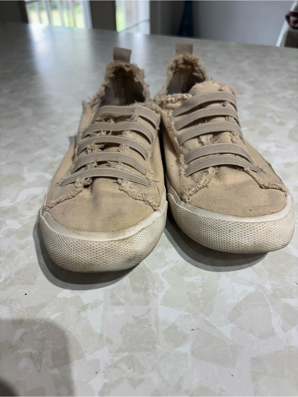 Casual Women's Slip-On Canvas Sneakers in Beige